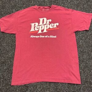 Dr Pepper Mens T-Shirt XL Maroon Red Always One of a Kind Graphic Tee Cotton USA